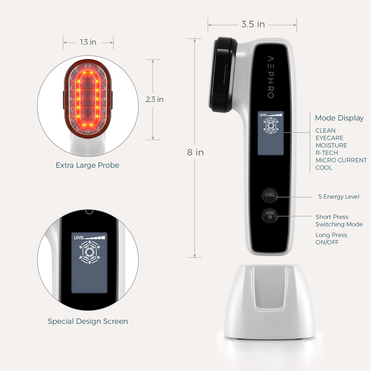 Aephro radio-frequency skin tightening device, 6-in-1 multifunction skin-care machine